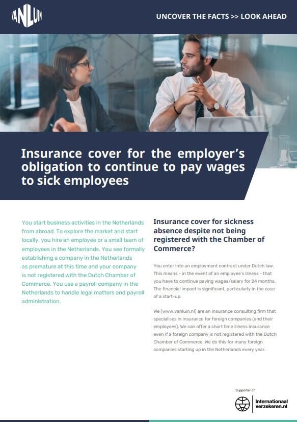 Insurance cover for the employer’s obligation to continue to pay wages to sick employees